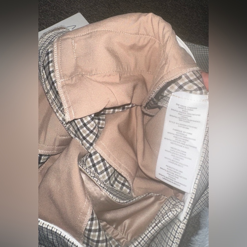 Joie Tabanica Plaid Straight Leg Dress Pants Camel Size 0 (XS) New with tags - Picture 15 of 15